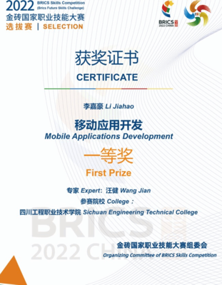 軟件工程系學(xué)生榮獲&ldquo;金磚國家職業(yè)技能大賽選拔賽&rdquo;一等獎